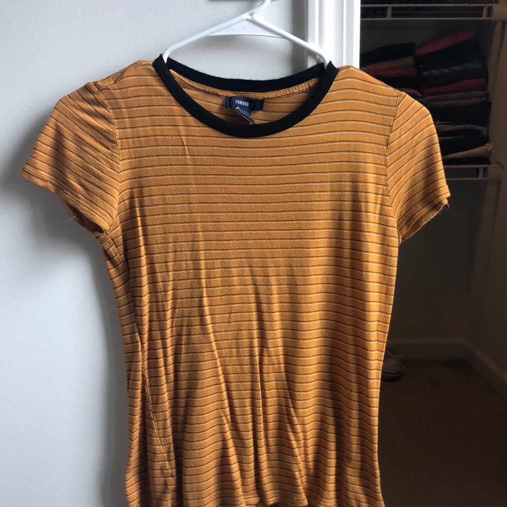 Cropped Striped Tee